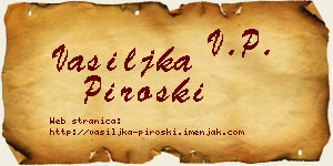 Vasiljka Piroški vizit kartica